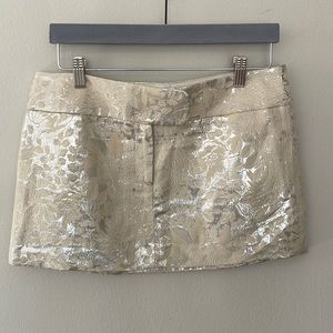Alice & Olivia Metallic floral mini skirt
